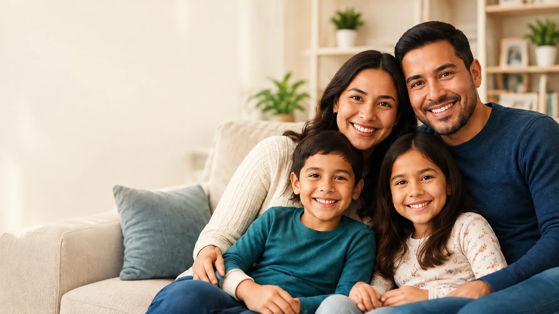 A family together at home