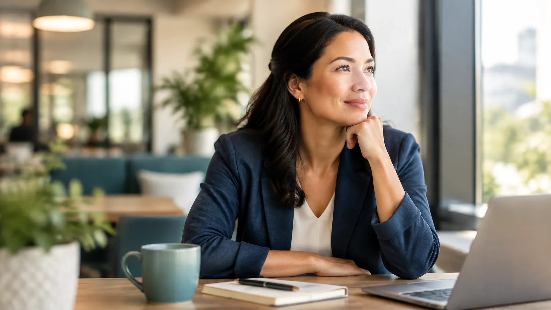 A professional woman considering her future